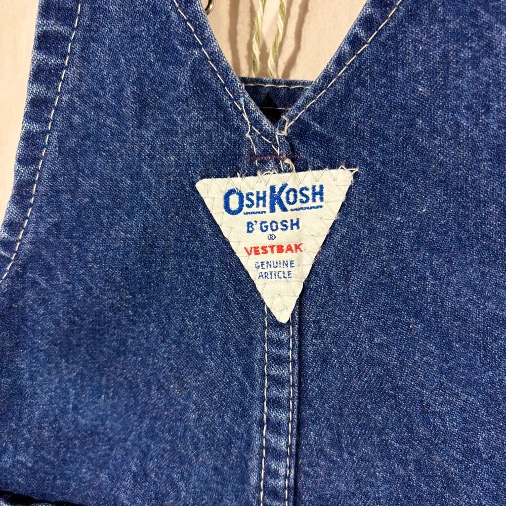 Vintage Oshkosh B'Gosh Infant Baby Denim‎ Overalls Size 3-6 Months Made in USA